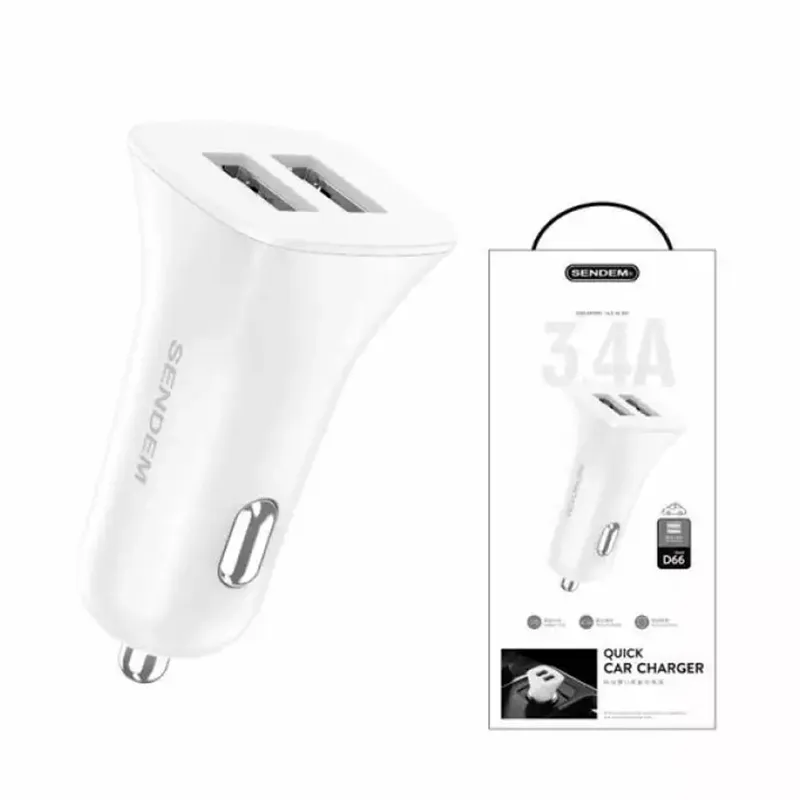 Sendem D66 CAR CHARGER หัวชาร์จในรถยนต์ 3.4A แบบ 2 USB (CAR-00742)