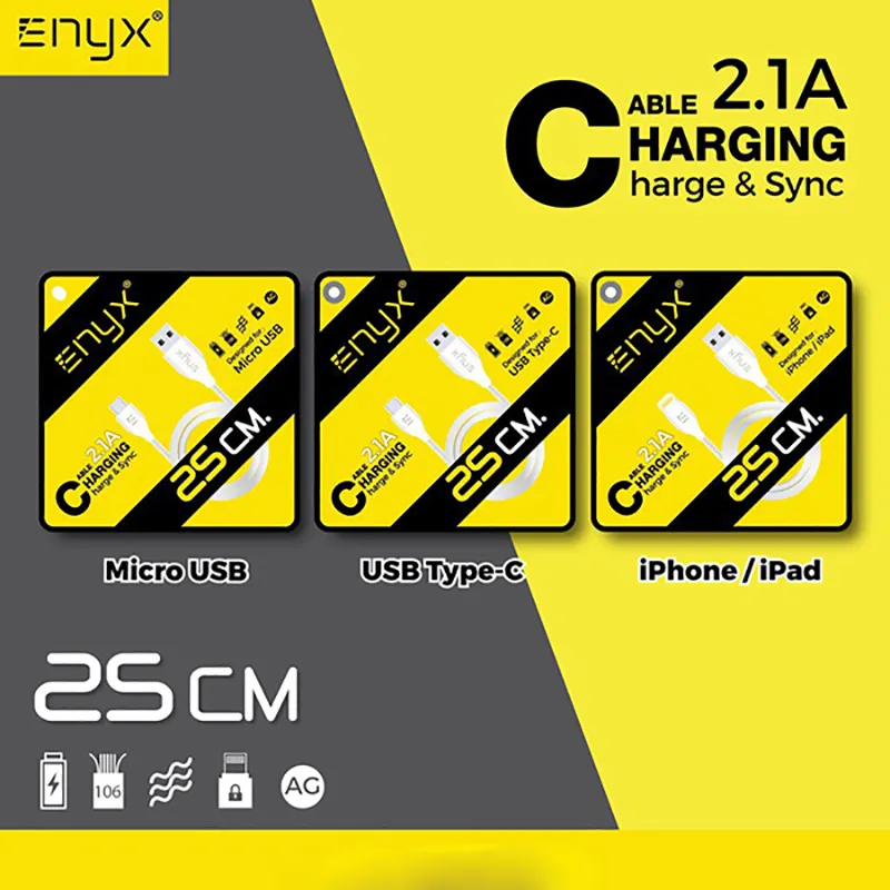 สายชาร์จสั้น ENYX 2.1A (CHA-00363)