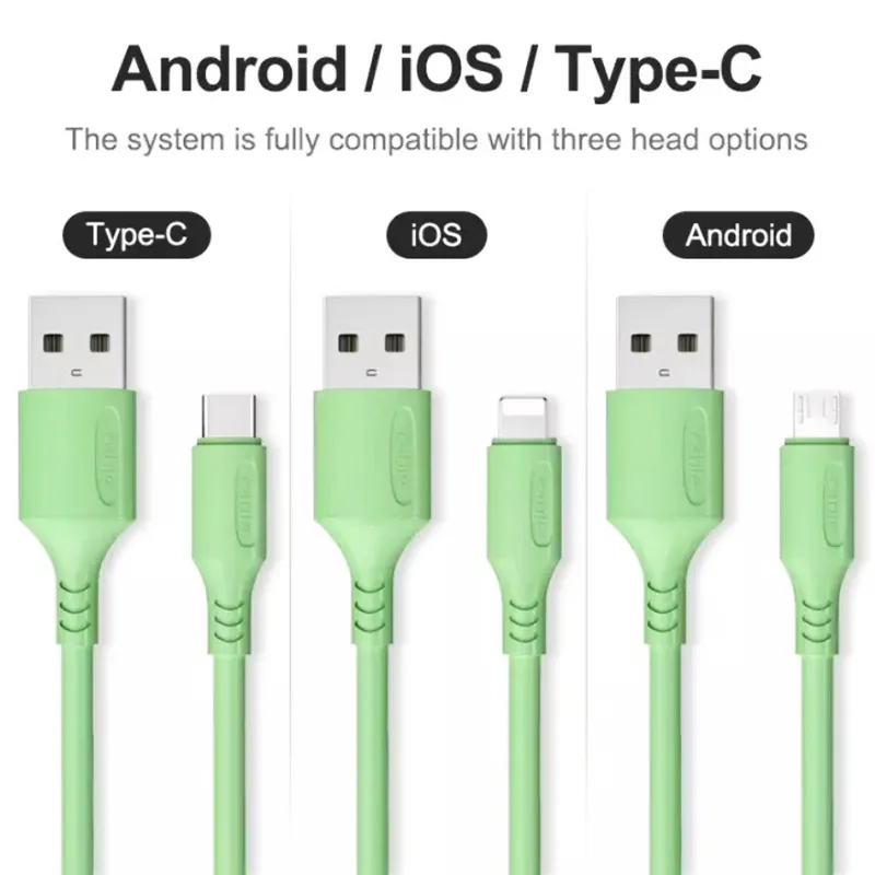 สายชาร์จ อุปกรณ์ชาร์จไฟ Macaron ใช้สำหรับ Type C และ Micro USB Lightning ชาร์จด่วน ใช้ได้กับ มือถือ ทุกรุ่น (CHA-00550)