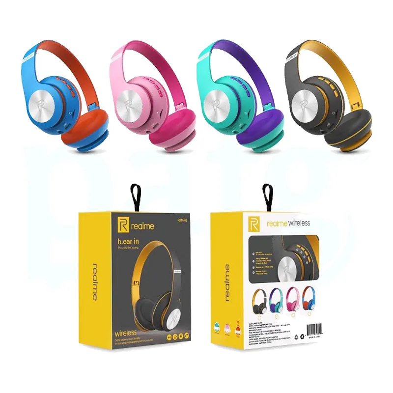 หูฟังไร้สาย Bluetooth REALME RMA 66 WIRELESS HEADSET/EARPHONE สีสันสดใสทันสมัย