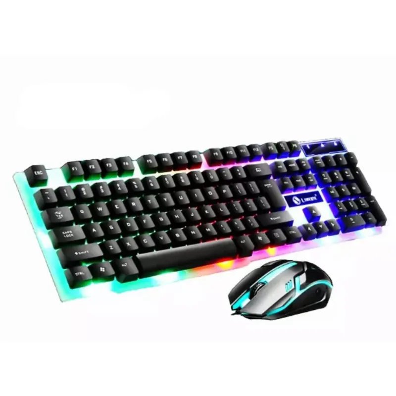 ชุดคีย์บอร์ด + เมาส์ ไฟสีรุ้ง LIMEIDE GTX300 Gaming Keyboard mouse Rainbow RGB LED Illuminated (KEY-00590)