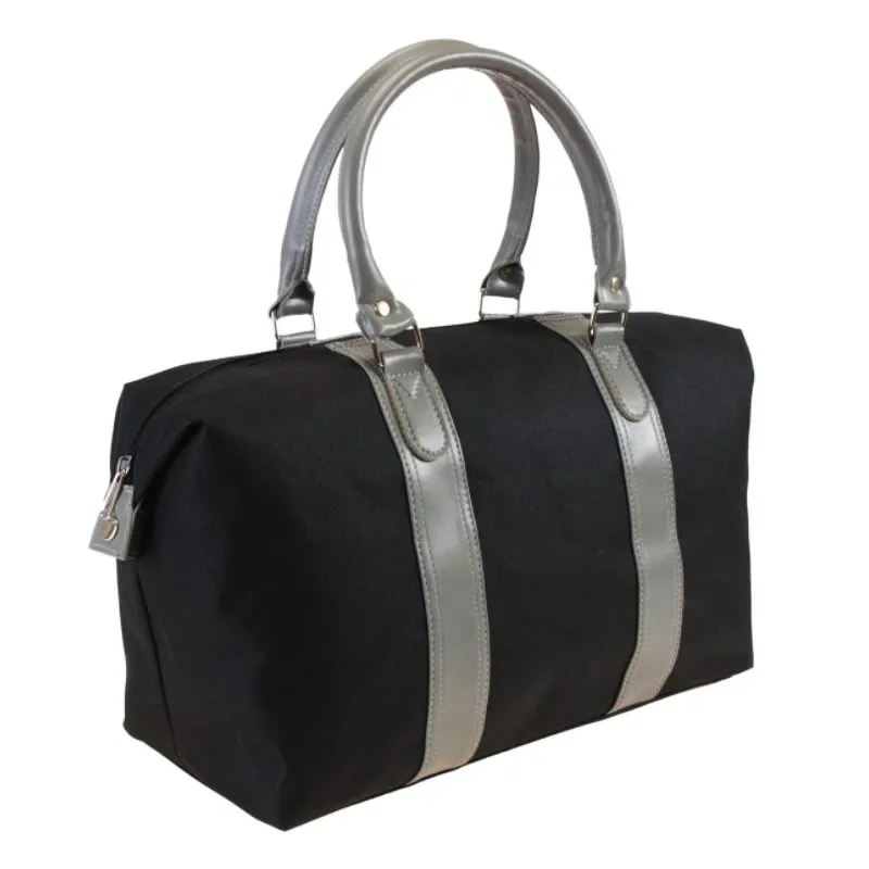 กระเป๋าเดินทาง ผ้าสลับหนังเทียม (ใบใหญ่) (LUG-00305)