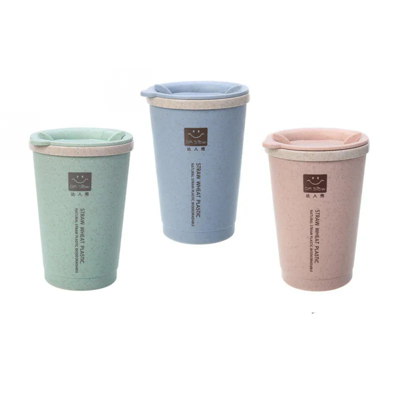 แก้วเครื่องดื่มร้อน เย็น กระบอกน้ำรักษ์โลกทำจากฟางข้าวสาลี  280 ml (TUM-00837)